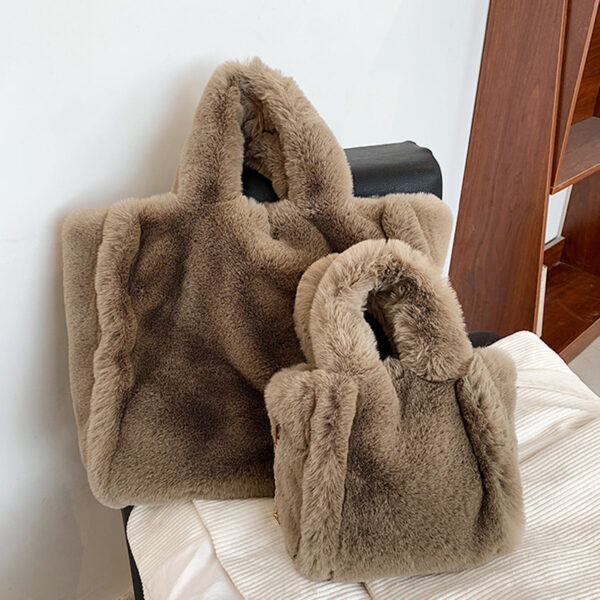 Zomaica Winter Bags Chain Plush Handbag Totes Women Shoulder Bag - Image 9