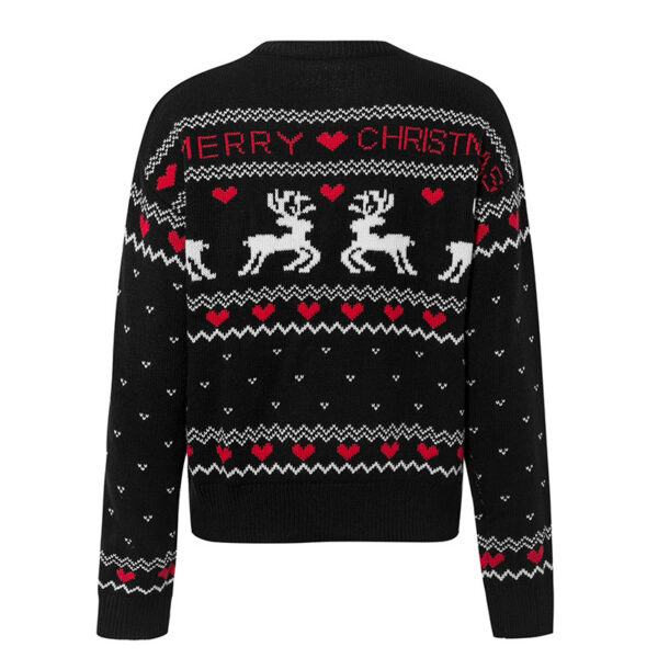 Zomaica Cute Elk Heart Print Sweater Women Fashion Pullover Christmas Knitted Sweater Winter Tops - Image 10