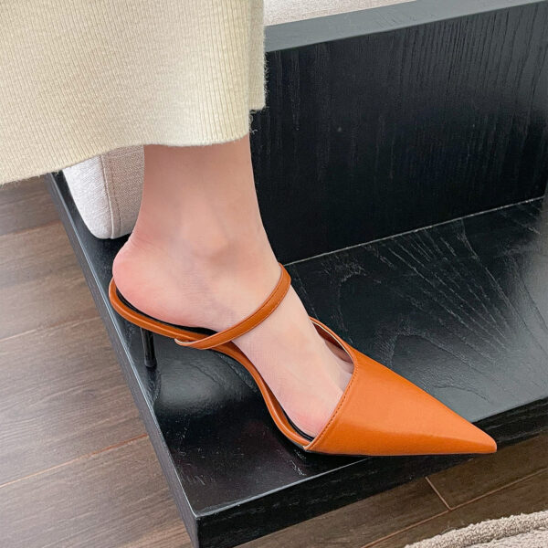 Zomaica Pointed High Heel Shoes Closed Toe Half Slippers For Women - Image 8