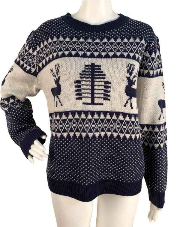Zomaica Christmas Sweater Cute Elk Geometric Print Knitted Sweater Woemen Winter Tops Clothes - Image 9
