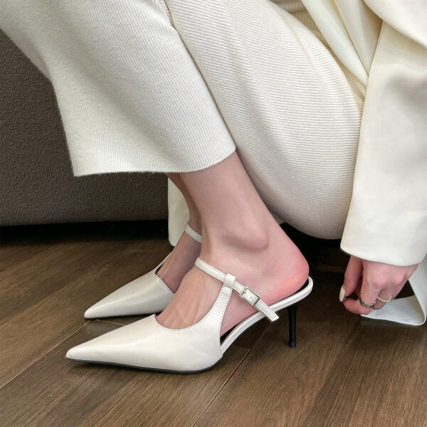 Zomaica Pointed High Heel Shoes Closed Toe Half Slippers For Women - Image 2
