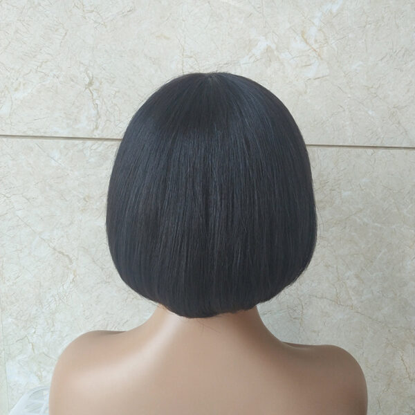 Zomaica Double Drawn Short Bob Wig Brazilian Human Hair Fringe Wig - Image 2