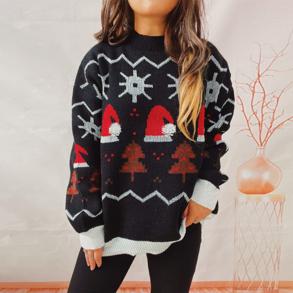Zomaica Women's Fashion Christmas Round Neck Long Sleeve Sweater - Image 8