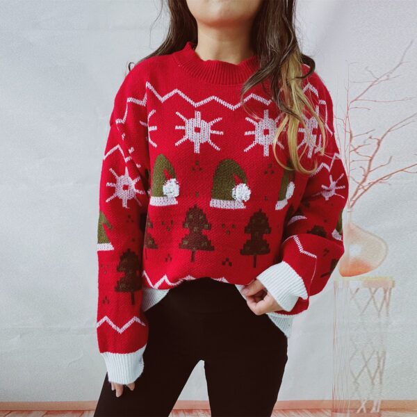 Zomaica Women's Fashion Christmas Round Neck Long Sleeve Sweater - Image 9