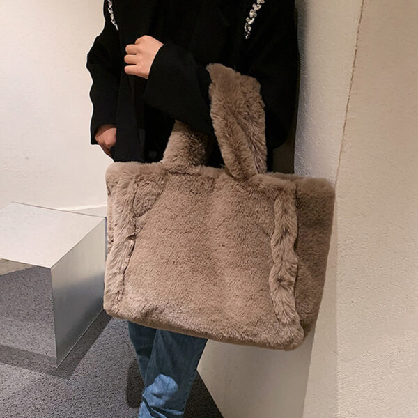Zomaica Winter Bags Chain Plush Handbag Totes Women Shoulder Bag - Image 4