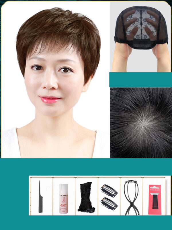 Zomaica Full Head Wig Female Short Real Human Hair - Image 5