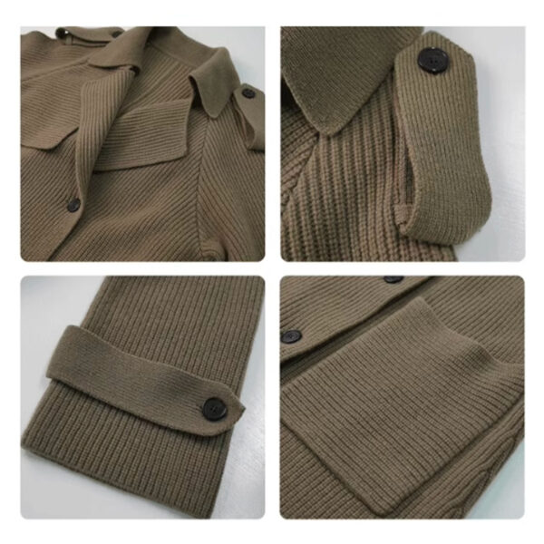 High-end Thickened Long Heavy-duty Windbreaker Sweater Jacket With Loose Design And Lazy Style Knitted Cardigan For Women In Autumn And Winter - Image 3