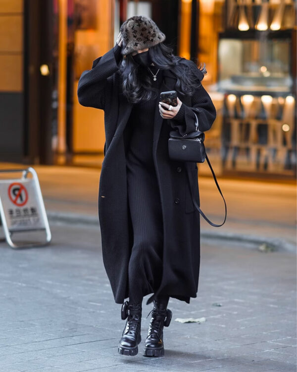 High-end Thickened Long Heavy-duty Windbreaker Sweater Jacket With Loose Design And Lazy Style Knitted Cardigan For Women In Autumn And Winter - Image 10