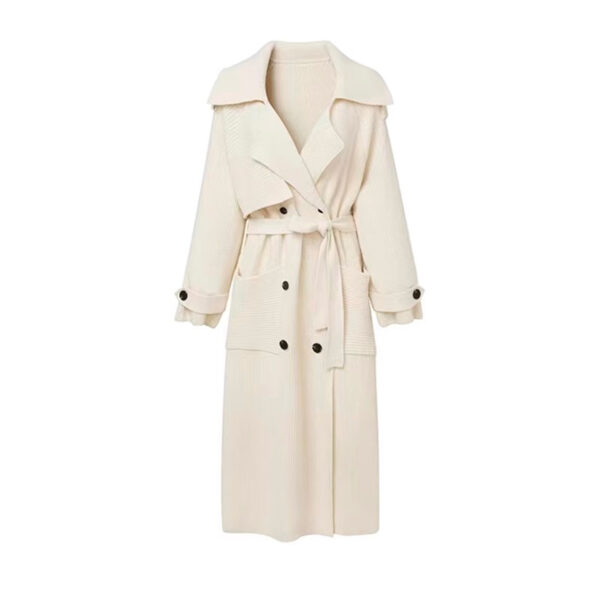 High-end Thickened Long Heavy-duty Windbreaker Sweater Jacket With Loose Design And Lazy Style Knitted Cardigan For Women In Autumn And Winter - Image 6